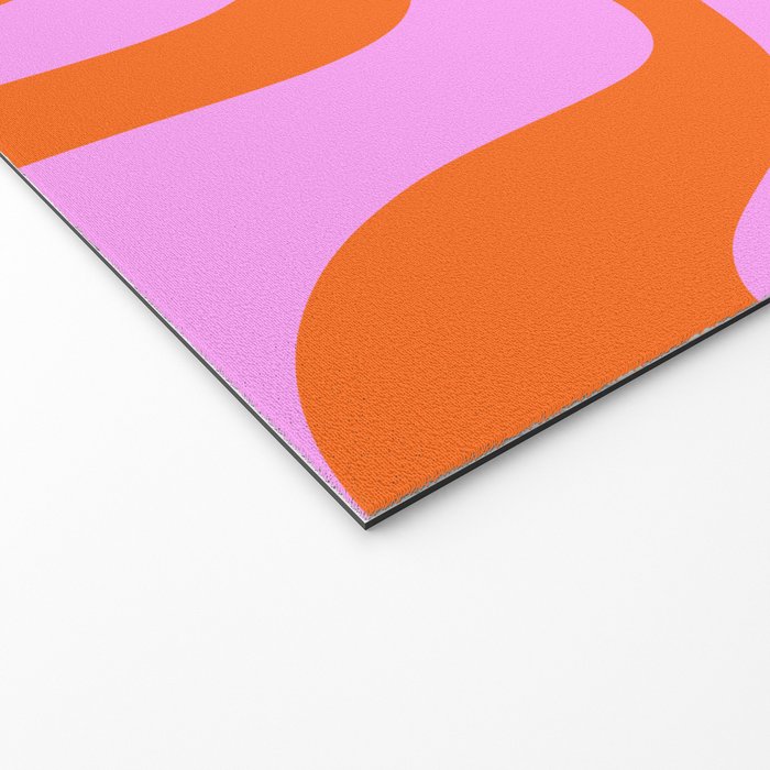 Retro Liquid Swirl Abstract Pattern in Hot Pink and Red-Orange Welcome Mat Gallery Image 2