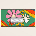 Groovy Floral Daydream Colorful Retro 60s 70s Flowers Desk Mat Gallery Image 1