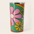 Groovy Floral Daydream Colorful Retro 60s 70s Flowers Travel Mug Gallery Image 1