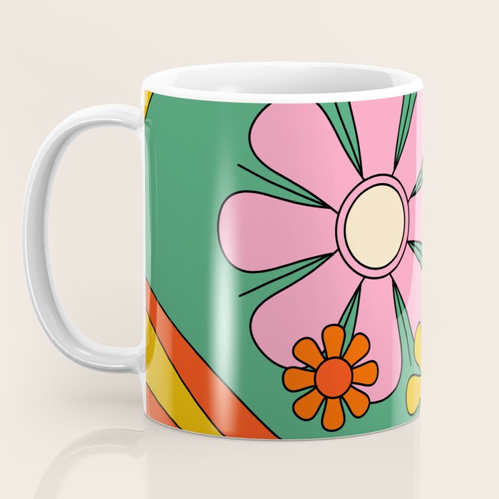 Groovy Floral Daydream Colorful Retro 60s 70s Flowers Coffee Mug Gallery Image 3