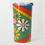 Groovy Floral Daydream Colorful Retro 60s 70s Flowers Travel Mug Gallery Image 2