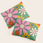 Groovy Floral Daydream Colorful Retro 60s 70s Flowers Pillow Sham Gallery Image 3