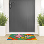 Groovy Floral Daydream Colorful Retro 60s 70s Flowers Welcome Mat Gallery Image 3