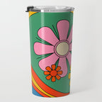 Groovy Floral Daydream Colorful Retro 60s 70s Flowers Travel Mug Gallery Image 3