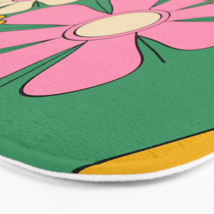 Groovy Floral Daydream Colorful Retro 60s 70s Flowers Bath Mat Gallery Image 3