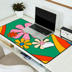 Groovy Floral Daydream Colorful Retro 60s 70s Flowers Desk Mat Gallery Image 2