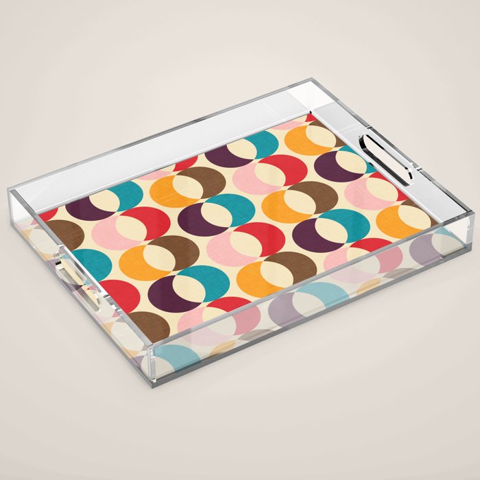 Mid Century Modern Circles Acrylic Tray Gallery Image 1