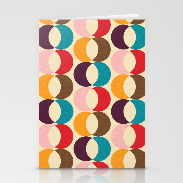 Mid Century Modern Circles Stationery Card Gallery Image 2