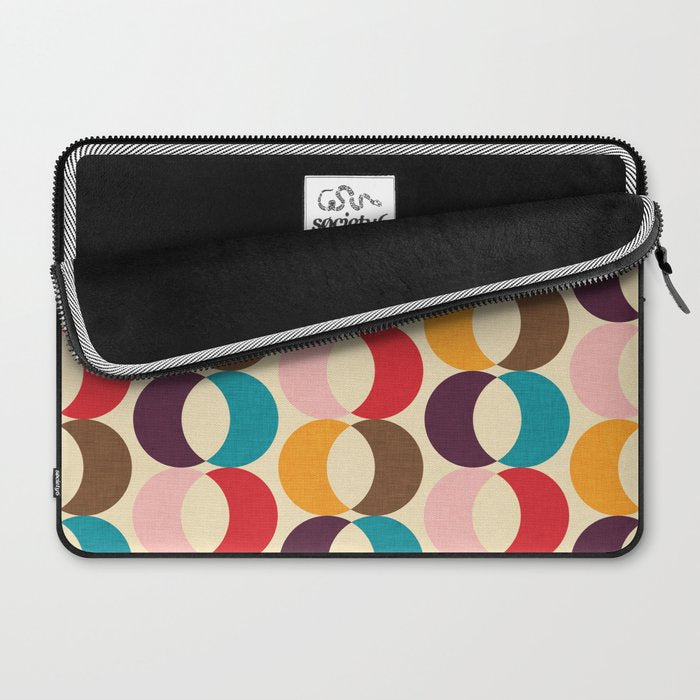 Mid Century Modern Circles Laptop Sleeve Gallery Image 2