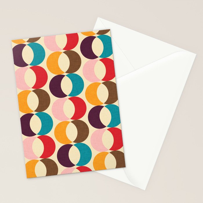 Mid Century Modern Circles Stationery Card Gallery Image 2