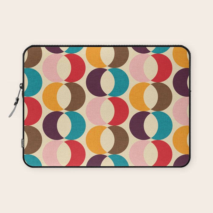 Mid Century Modern Circles Laptop Sleeve Gallery Image 1