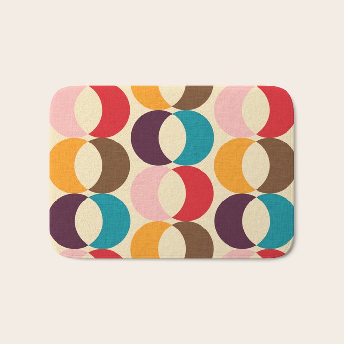 Mid Century Modern Circles Bath Mat Gallery Image 1