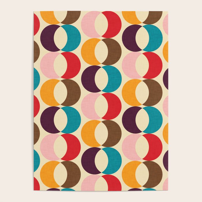 Mid Century Modern Circles Poster Gallery Image 1