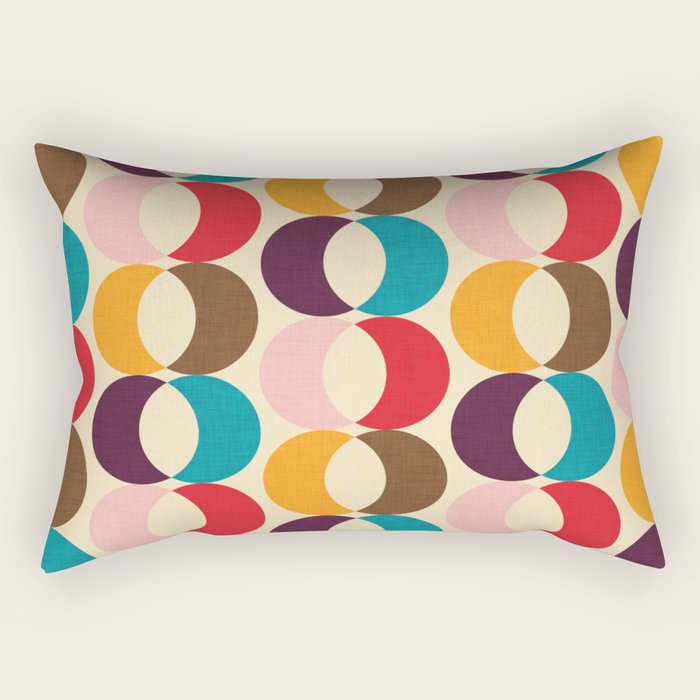 Mid Century Modern Circles Rectangular Pillow Gallery Image 2