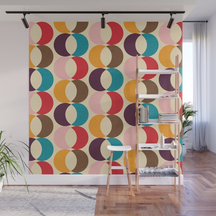 Mid Century Modern Circles Wall Mural Gallery Image 1