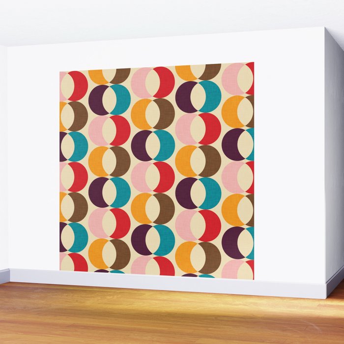 Mid Century Modern Circles Wall Mural Gallery Image 2