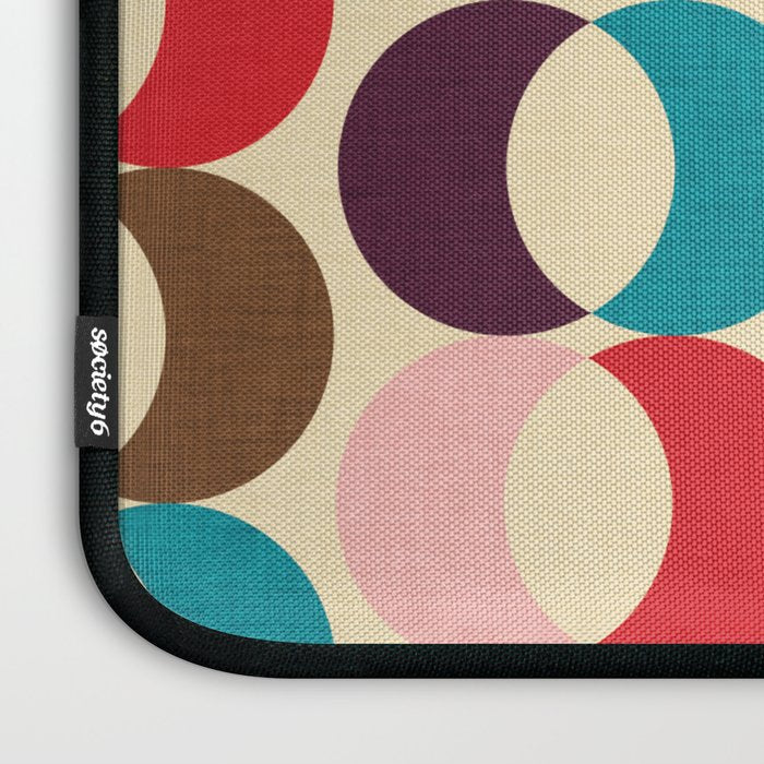 Mid Century Modern Circles Laptop Sleeve Gallery Image 3