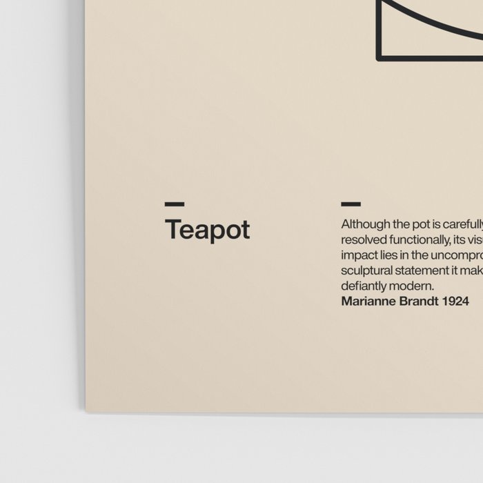 Teapot, Marianne Brandt, Mid Century Modern Art Print, Bauhaus Print Poster Gallery Image 3