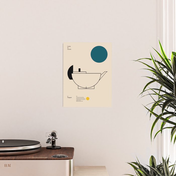 Teapot, Marianne Brandt, Mid Century Modern Art Print, Bauhaus Print Poster Gallery Image 2