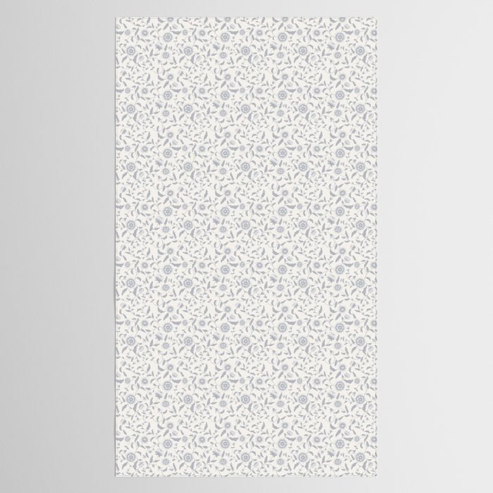 Vintage Trailing Floral - Blue and White Tablecloth Gallery Image 2