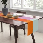 Vibrant Pink and Orange Plaid Abstract Geometric Pattern Table Runner Gallery Image 2