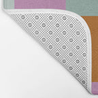 Vibrant Pink and Orange Plaid Abstract Geometric Pattern Bath Mat Gallery Image 2