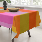 Vibrant Pink and Orange Plaid Abstract Geometric Pattern Tablecloth Gallery Image 3