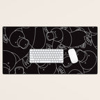 Minimalist Platypus Black and White Desk Mat Gallery Image 1