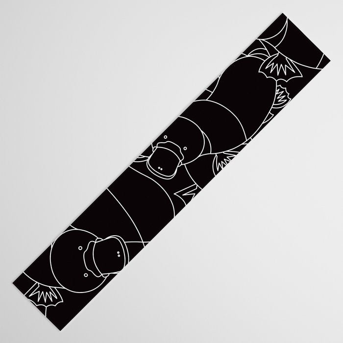 Minimalist Platypus Black and White Table Runner Gallery Image 3