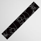 Minimalist Platypus Black and White Table Runner Gallery Image 3