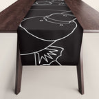 Minimalist Platypus Black and White Table Runner Gallery Image 1