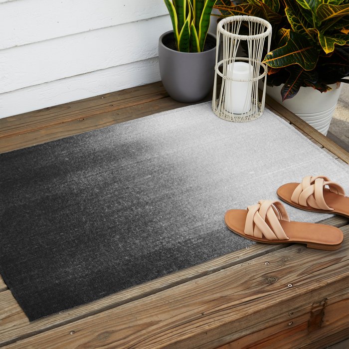BLUR / abyss / black Outdoor Rug Gallery Image 2