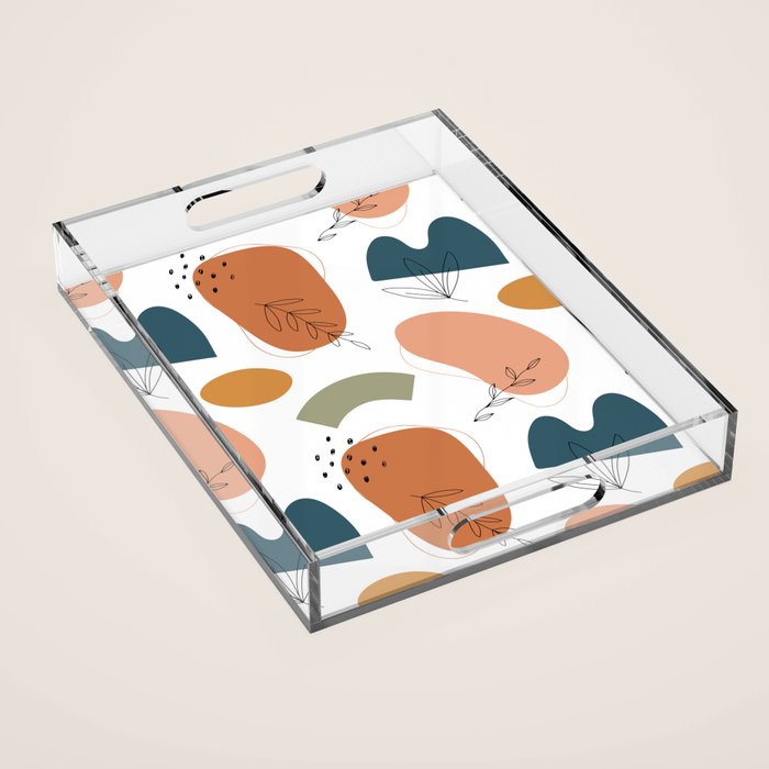 Abstract organic shape art pattern Acrylic Tray Gallery Image 1