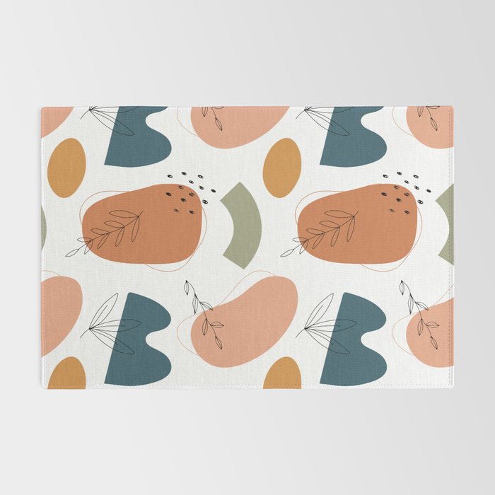 Abstract organic shape art pattern Rug Gallery Image 2
