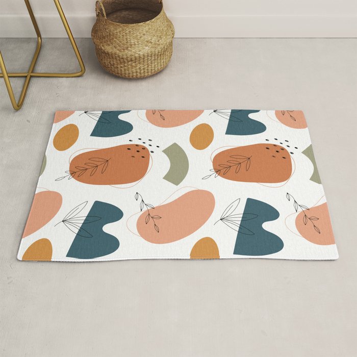 Abstract organic shape art pattern Rug Gallery Image 1