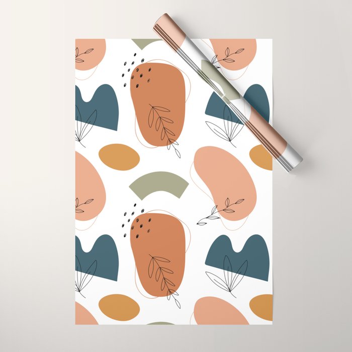 Abstract organic shape art pattern Wrapping Paper Gallery Image 1