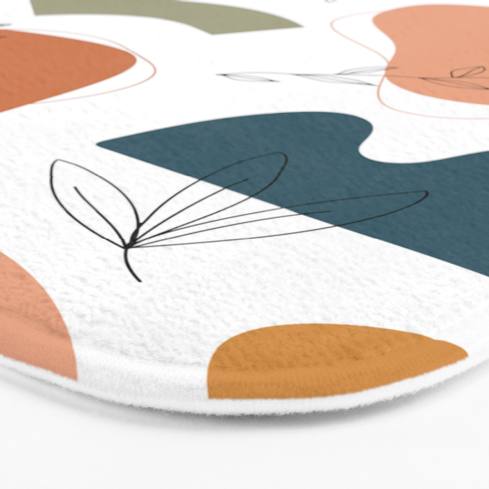 Abstract organic shape art pattern Bath Mat Gallery Image 3