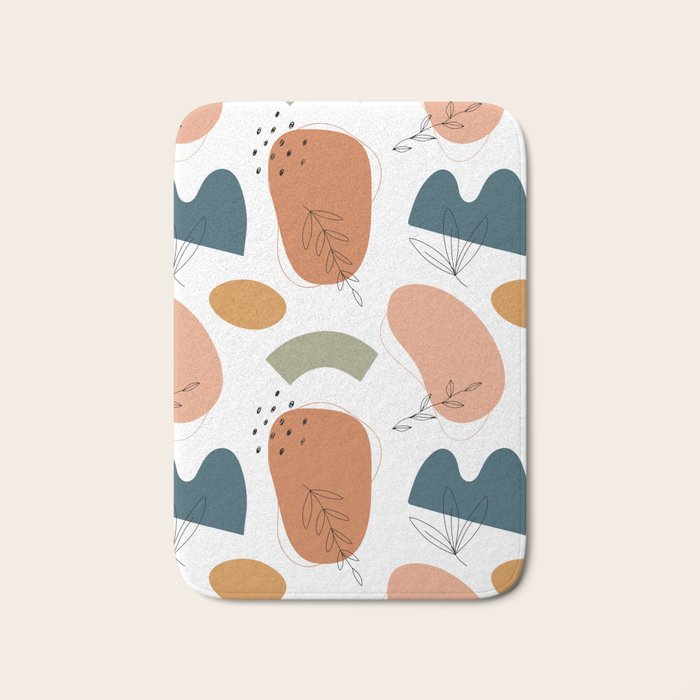 Abstract organic shape art pattern Bath Mat Gallery Image 1