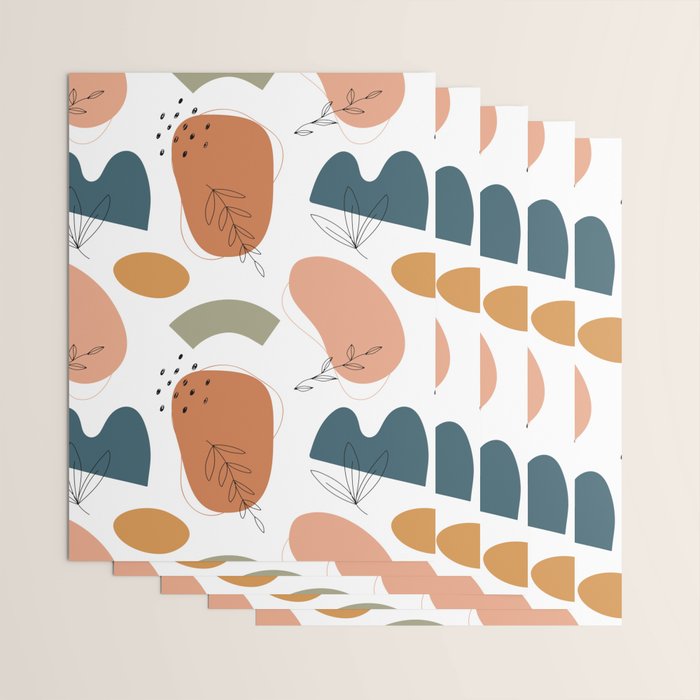 Abstract organic shape art pattern Wrapping Paper Gallery Image 3