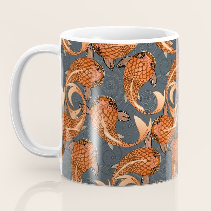 paisley fish gray Coffee Mug Gallery Image 3