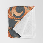 paisley fish gray Throw Blanket Gallery Image 3