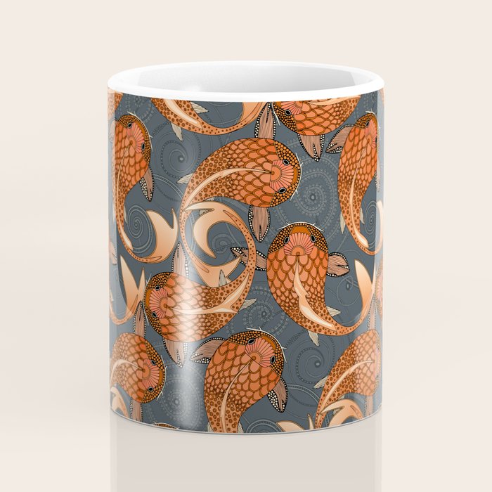 paisley fish gray Coffee Mug Gallery Image 4