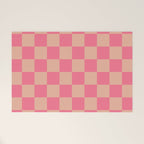 Whipped Peach x Retro Pink Mixed Checker Welcome Mat Gallery Image 1