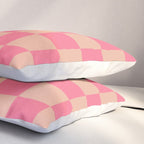 Whipped Peach x Retro Pink Mixed Checker Pillow Sham Gallery Image 3