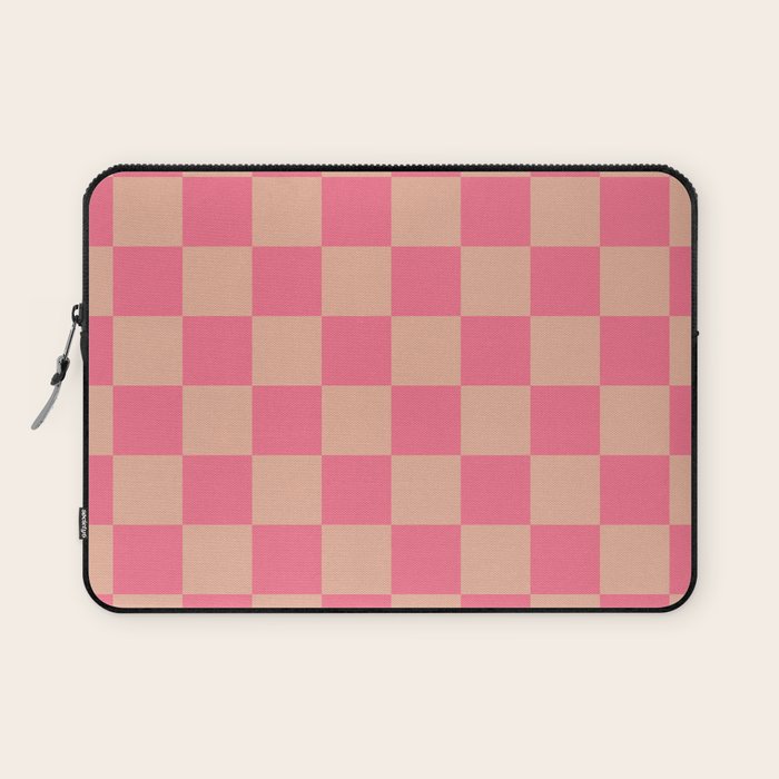 Whipped Peach x Retro Pink Mixed Checker Laptop Sleeve Gallery Image 1