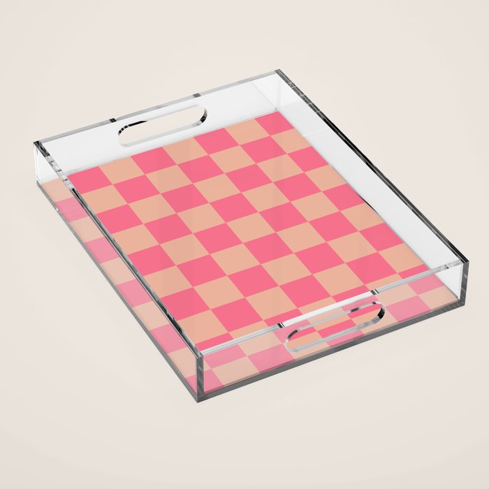 Whipped Peach x Retro Pink Mixed Checker Acrylic Tray Gallery Image 1