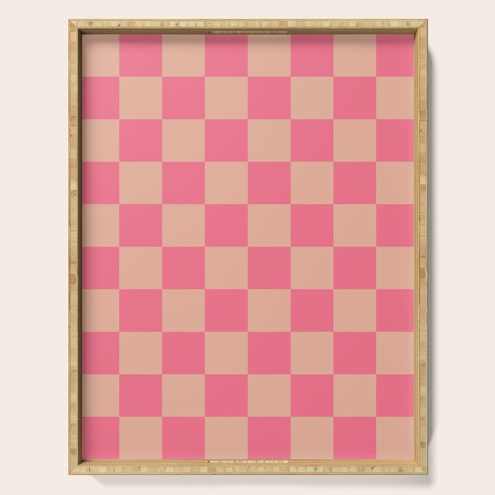 Whipped Peach x Retro Pink Mixed Checker Serving Tray Gallery Image 1