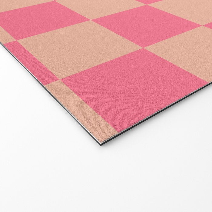 Whipped Peach x Retro Pink Mixed Checker Welcome Mat Gallery Image 2
