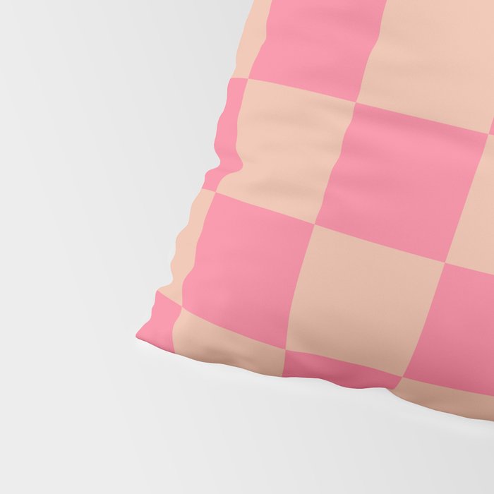 Whipped Peach x Retro Pink Mixed Checker Pillow Sham Gallery Image 4