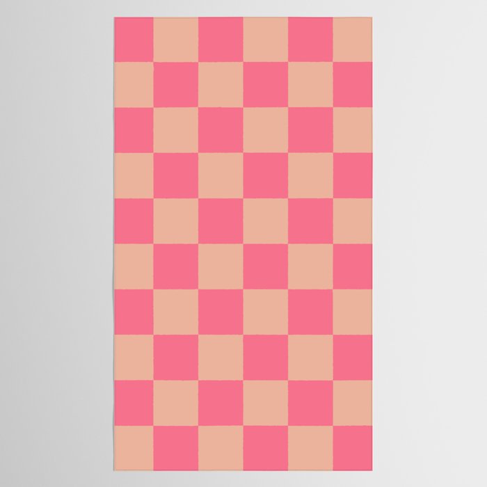 Whipped Peach x Retro Pink Mixed Checker Tablecloth Gallery Image 2